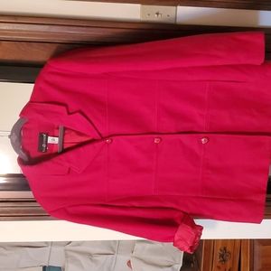 100% wool red Sag Harbor car coat / blazer / jacket size L/XL